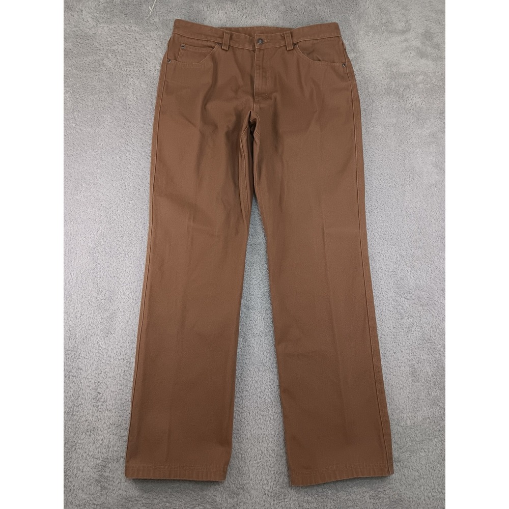 Duluth Trading Pants Men 36x36 (Tag 37x36) Brown Fire Hose Canvas Workwear